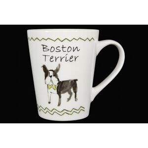 Boston Terrier Dog Mug Ceramic Coffee Cup Yellow Bow Tie Gift